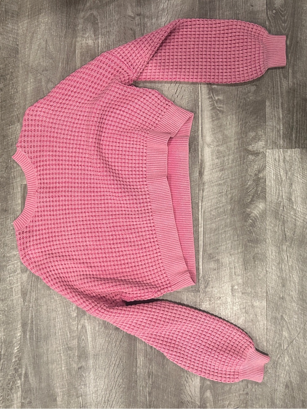 Hollister Pink Waffle Knit Sweater Top